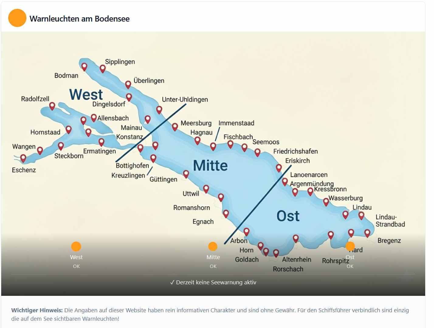 Sturmwarnung Karte Bodensee